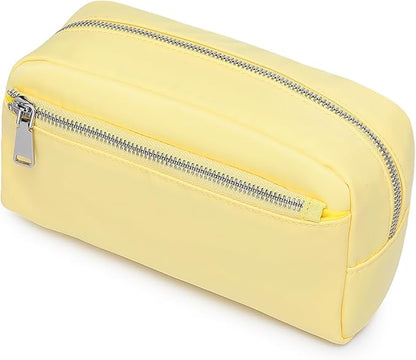 Nylon Female cosmetic bags Canvas toiletry bags Wash bags with large capacity Simple design (Nylon/Yellow)