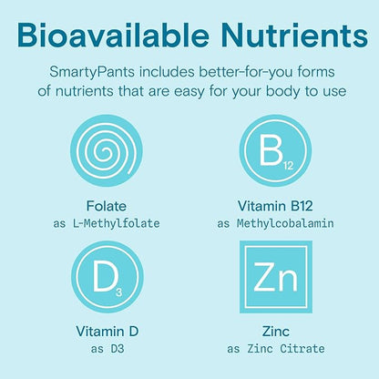 SmartyPants Multivitamin for Men, Organic Gummies: Methylfolate, Omega 3 (ALA), Vitamin D3, C, Vitamin B12, B6, Vitamin A, K & Zinc for Immune Support, Vegetarian, 120 Gummies (30 Day Supply)