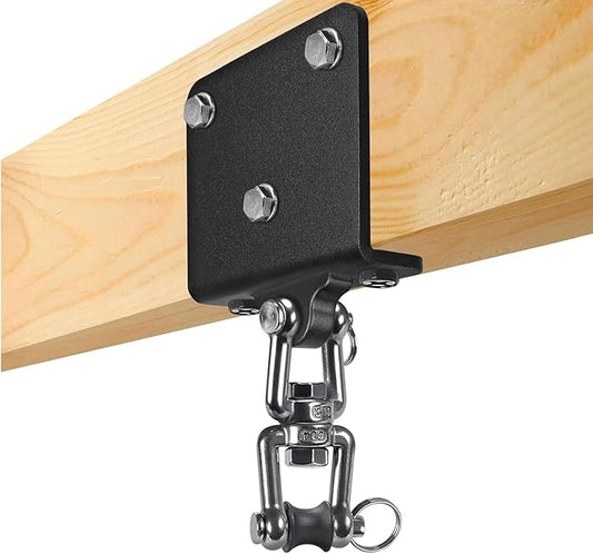 Kipika Punching Bag Hanger - Heavy Bracket 180° Swivel I-Beam Mount with Ceiling Installation Thick Hardware, Hooks for Boxing, Aerial Yoga, and Home Gym