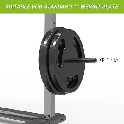 Kipika J-Hooks and Weight Plate Holder Set for 2" x 2" and 3" x 3" Power Rack - Squat Rack Attachments for Strength Training and Weight Storage - Fit Standard 1-inch and Olympic 2-inch weight plates