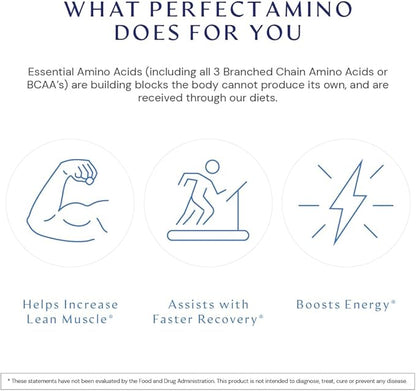 BodyHealth PerfectAmino Easy to Swallow Tablets, Essential Amino Acids Supplement with BCAAs, Vegan Protein for Pre/Post Workout & Muscle Recovery with Lysine, Tryptophan, Leucine (36 Servings)