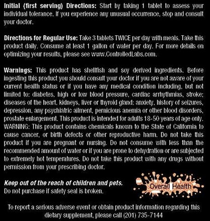 CONTROLLED LABS Orange Triad Daily Multivitamin, Iron Free Sports Supplement for Workout, Digestion, Immune, and Joints, 45 serv Muscle Building and Recovery Tablets