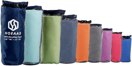 HOEAAS 2 Pack Microfiber Camping Towels