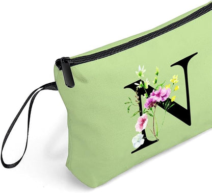SEAMOON Appreciation Initial Monogram Gifts for Sisters from Sister Employees Team Bride Womens Unique Mom Personalized Makeup Cosmetic Bag with Mirror Mothers Day Christmas Graduation N