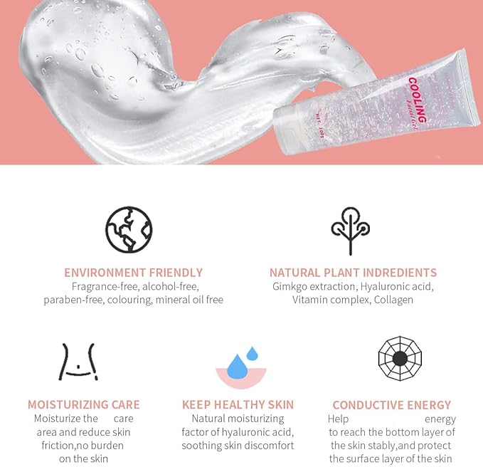 Cooling Gel for Women or Men Face Body Used with Laser Hair Removal System and Facial Machine Skin Lifting Tightening Device (21.16 Oz)