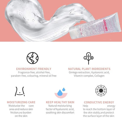 Cooling Gel for Women or Men Face Body Used with Laser Hair Removal System and Facial Machine Skin Lifting Tightening Device (21.16 Oz)
