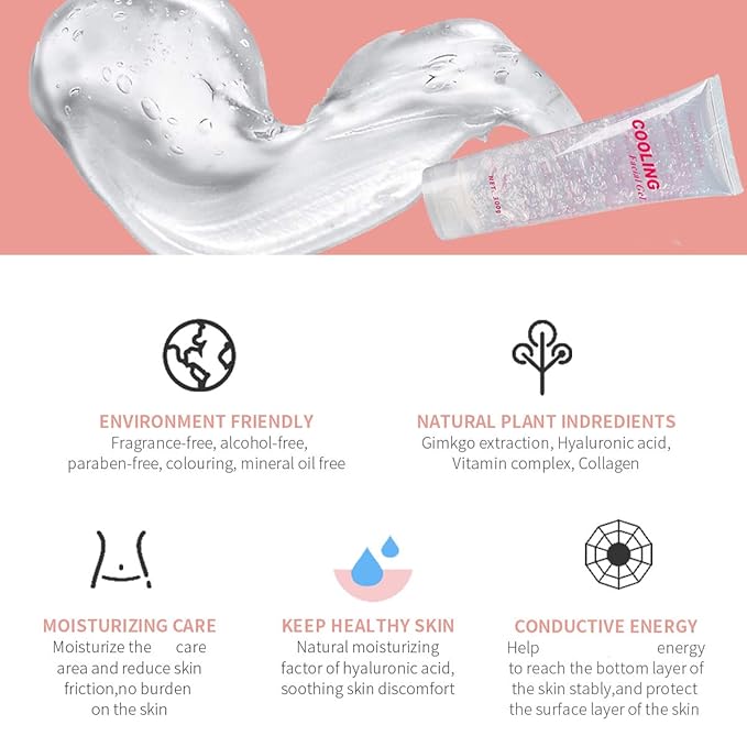 Cooling Gel for Women or Men Face Body Used with Laser Hair Deletion System and Machine Skin Lifting Tightening Device (10.58 Oz)