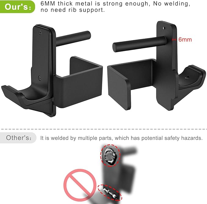 Kipika J-Hooks and Weight Plate Holder Set for 2" x 2" and 3" x 3" Power Rack - Squat Rack Attachments for Strength Training and Weight Storage - Fit Standard 1-inch and Olympic 2-inch weight plates