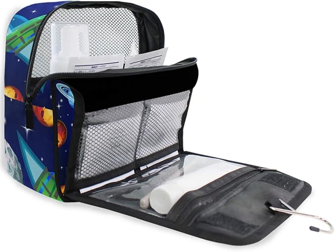 senya Hanging Travel Toiletry Bag Kit Boys Makeup Case Cosmetics Organizer for Men Women (Universe Galaxy Planet Nebula)