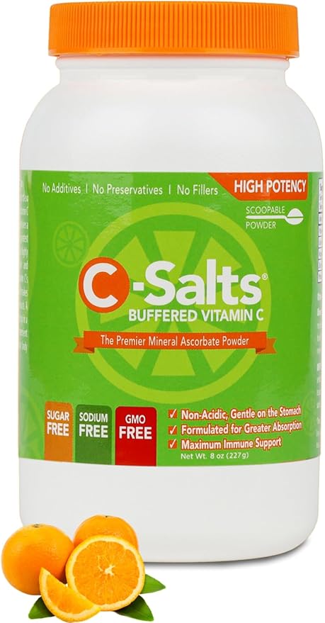 4000mg Vitamin C Powder Supplement - 100% Pure Buffered Powdered Drink with Ascorbate C - Potent Immune Support, Stomach-Friendly Absorption, Organic, Vegan, Sodium & Sugar-Free, Original 8oz