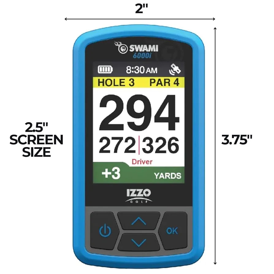 Izzo Swami 6000 Handheld Golf GPS Water-Resistant Color Display with 38,000 Course Maps & Scorekeeper