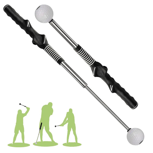 Retractable Golf Swing Training Aid, Golf Grip Trainer & Golf Swing Trainer for Warm-up, Right-Handed Golf Club for Indoor Practice, Golf Accessories - Strength & Tempo Training for Chipping Hitting