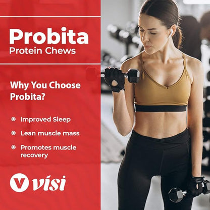 VISI Probita Hydrolyzed Collagen Protein Chews - 60 Chews - Non GMO (Lingonberry)