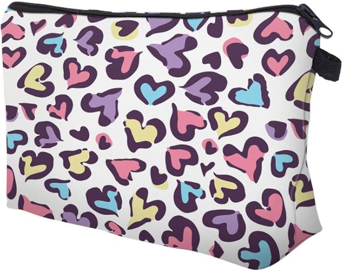 Cute Travel Makeup Bag Cosmetic Bag Small Pouch Gift for Women (Heart)
