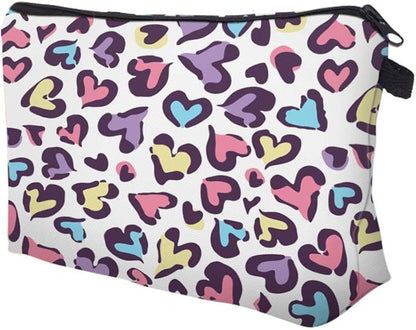 Cute Travel Makeup Bag Cosmetic Bag Small Pouch Gift for Women (Heart)