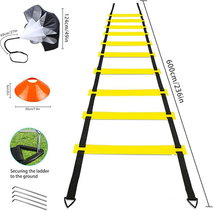 Soccer Agility Training Equipment Set 20Ft Agility 12 Cones,