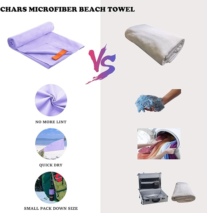CHARS Microfiber Camping Towels Super Absorbent (63"x30") with