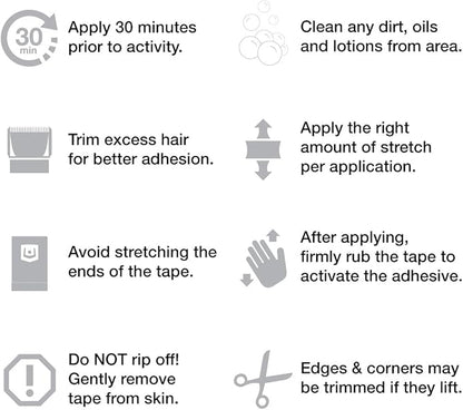 Kinesiology Tape - 5M Precut K Tape Roll - Premium Athletic Tape - Support and Prevent Injuries - Multiple Colors Available