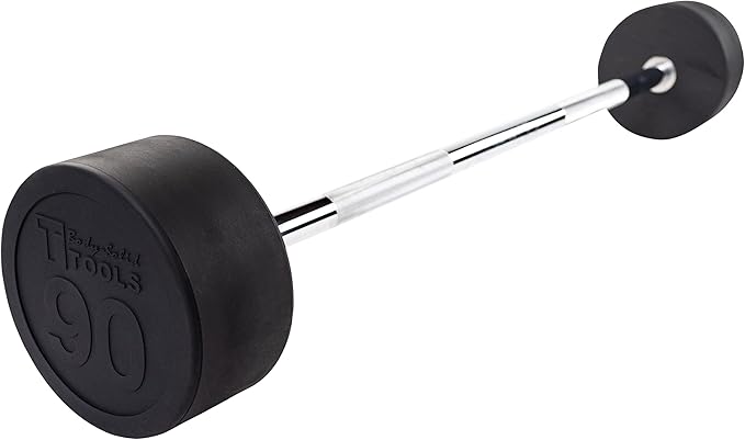 Body-Solid Rubber Coated Fixed Weights Straight Barbells- Weighted