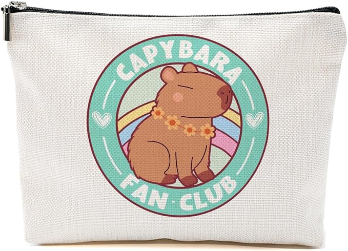 Cute Capybara Makeup Bag, Capybara Gifts for Women, Capybara Lovers Cosmetic Bag Travel Organizer Bags Makeup Pouch, Capybara Stuff Animal Lovers Gifts for Girls Friend Christmas birthday Gifts