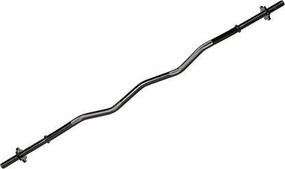 Signature Fitness Standard Threaded Curl Barbell Curl Bar 48 inch