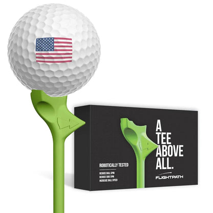 FLIGHTPATH Premium Golf Tees - 3.25" Durable Plastic Golf Tees Designed to Enhance Golf Shot Distance & Precision - Robotically Tested to Reduce Ball Spin - USGA Approved Golf Equipment