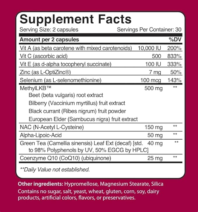 Total Liver Kidney Bladder Support, Cleanse and Detox - Protects Cells - Redox Coupled Antioxidant - 60ct Capsules