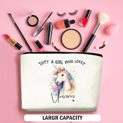 Unicorn Gifts Makeup Bag, Unicorn Gift Cosmetic Bag Travel Organizer Bags, Unicorns Lovers Makeup Pouch, Christmas Birthday Animal Lovers Gifts for Women Girls Friends Daughter