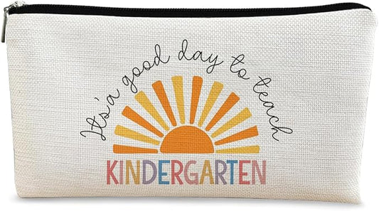 Kindergarten Teacher Gift: Makeup Bag, Cosmetic Bag Zipper Travel Toiletry Bag, Best Teacher Gifts
