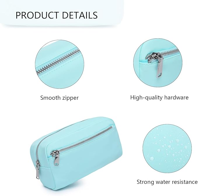 Nylon Female cosmetic bags Canvas toiletry bags Wash bags with large capacity Simple design (Nylon/Mint Green)