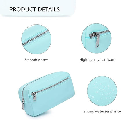 Nylon Female cosmetic bags Canvas toiletry bags Wash bags with large capacity Simple design (Nylon/Mint Green)