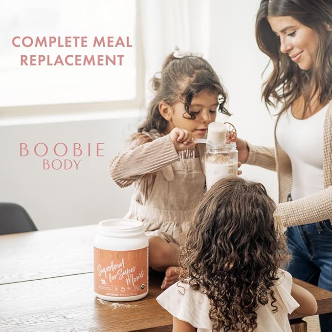 Boobie Body Superfood Protein Meal Replacement Shake, Vanilla Chai Flavor | 19g Protein | Safe For Pregnancy, Lactation, & Motherhood | Organic, Vegan, Zero Sugar, 1 Tub (20.5 oz.)