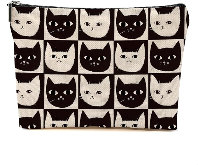 Cat Makeup Bag Cat Gifts Cosmetic Bag Cat Lover Gifts for Women Girls Best Friends Aunt Mom Cat Themed Gifts Cat Stuff Travel Organizer Zipper Pouch Graduation Birthday Friendship Gifts