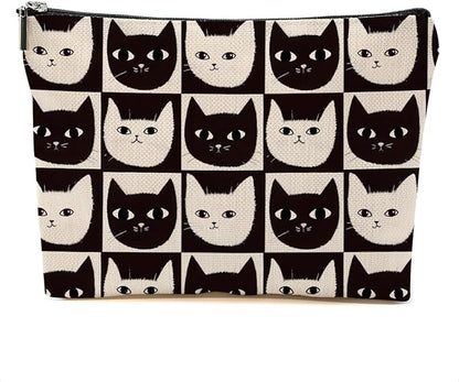 Cat Makeup Bag Cat Gifts Cosmetic Bag Cat Lover Gifts for Women Girls Best Friends Aunt Mom Cat Themed Gifts Cat Stuff Travel Organizer Zipper Pouch Graduation Birthday Friendship Gifts