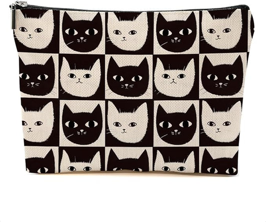 Cat Makeup Bag Cat Gifts Cosmetic Bag Cat Lover Gifts for Women Girls Best Friends Aunt Mom Cat Themed Gifts Cat Stuff Travel Organizer Zipper Pouch Graduation Birthday Friendship Gifts