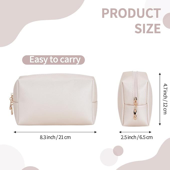 HAOGUAGUA Makeup Bag Pouch Purse Organizer Waterproof Travel Cosmetic Organizer for Women Girl Medium Size (Shell gold-1pcs)