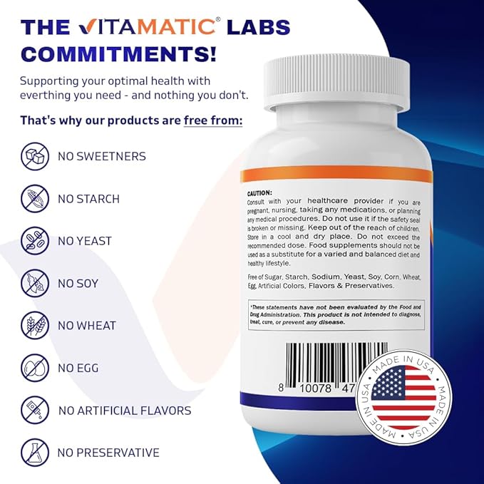 Vitamatic NAC Supplement N-Acetyl-L-Cysteine (NAC) with Milk Thistle 50:1 Extract - Supports Immune, Respiratory, Liver Health, 1200 mg per Serving, 120 Veg Capsules