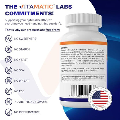 Vitamatic NAC Supplement N-Acetyl-L-Cysteine (NAC) with Milk Thistle 50:1 Extract - Supports Immune, Respiratory, Liver Health, 1200 mg per Serving, 120 Veg Capsules