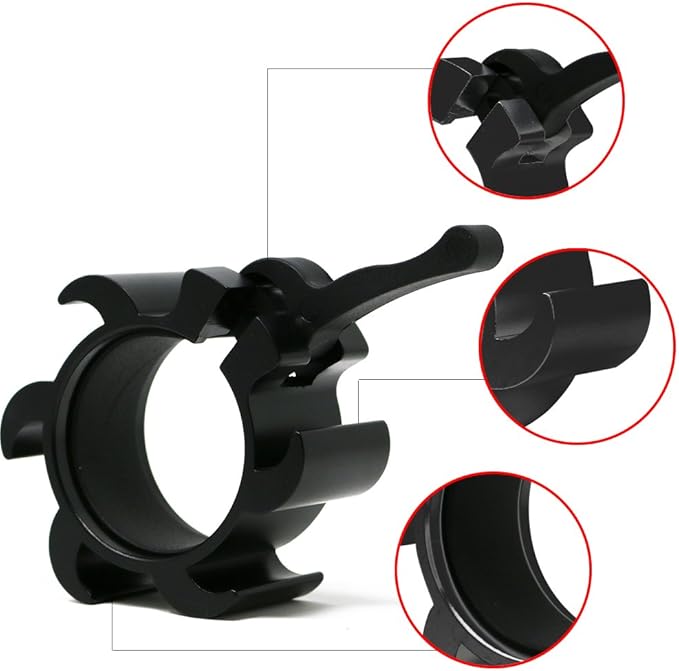Synergee Jet Black Aluminium Barbell Collars – Locking 2" Olympic