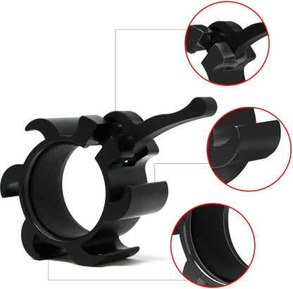 Synergee Jet Black Aluminium Barbell Collars – Locking 2" Olympic