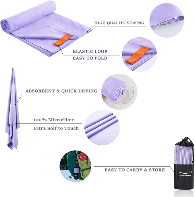 CHARS Microfiber Camping Towels Super Absorbent (63"x30") with