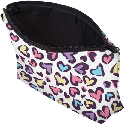 Cute Travel Makeup Bag Cosmetic Bag Small Pouch Gift for Women (Heart)