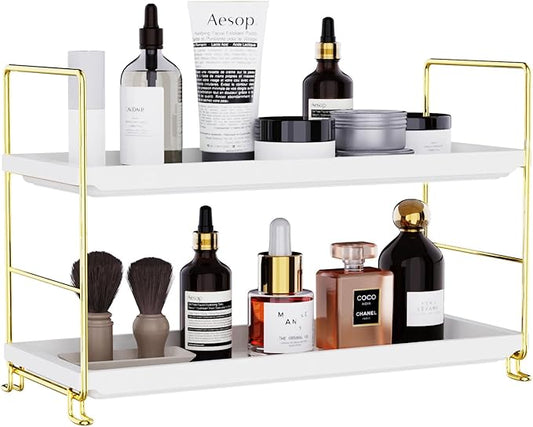 FSyueyun 2-Tier Makeup Shelf Organizer for Vanity