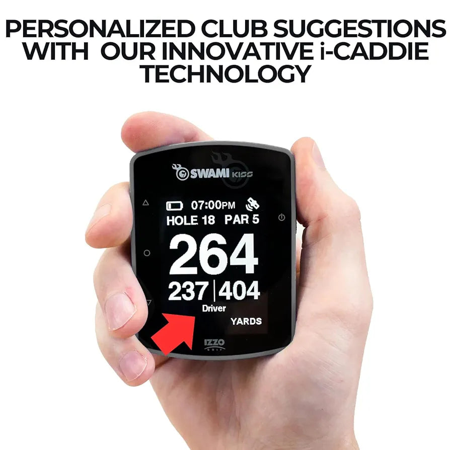 Swami KISS 2.0 Handheld Golf GPS Ragnefinder with Integrated Magnets - Grey