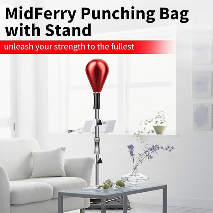 Punching Bag for Adults and Kids - Height Adjustable Suction Cup Base Boxing Bag with Stand, Boxing Equipment Fitness, Reflex Bag Speed Bag for Training