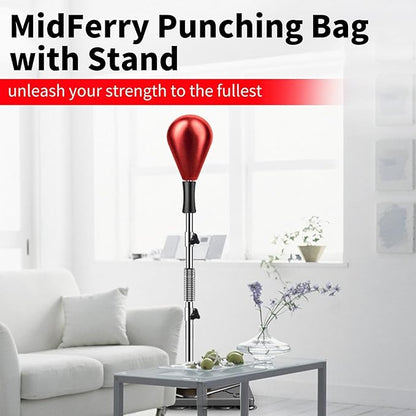Punching Bag for Adults and Kids - Height Adjustable Suction Cup Base Boxing Bag with Stand, Boxing Equipment Fitness, Reflex Bag Speed Bag for Training
