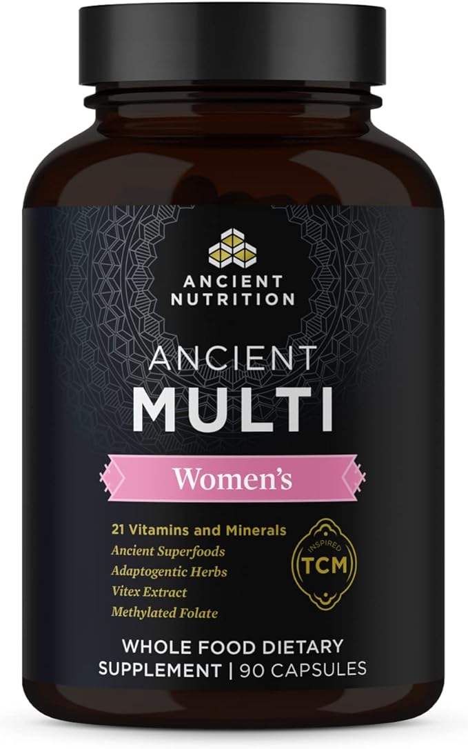 Ancient Nutrition Multivitamin for Women, Multi Women's, Vitamin D, C, B12, Zinc, Magnesium, Supports Healthy Immune System and Bone Health, 90 Ct