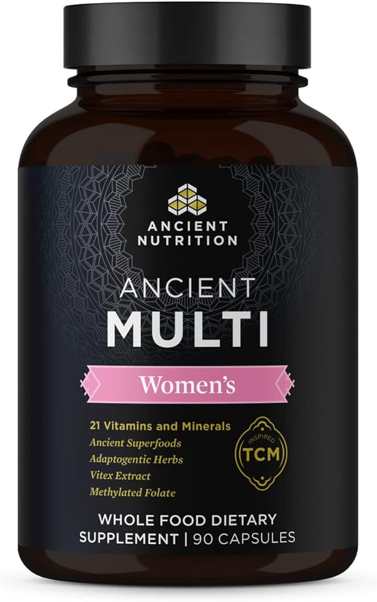 Ancient Nutrition Multivitamin for Women, Multi Women's, Vitamin D, C, B12, Zinc, Magnesium, Supports Healthy Immune System and Bone Health, 90 Ct