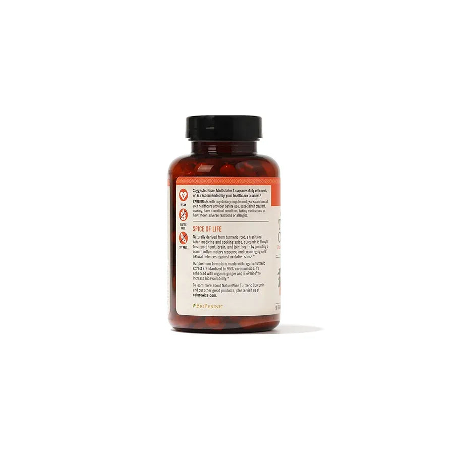 NatureWise Curcumin Turmeric 2250mg - 95% Curcuminoids & BioPerine Black Pepper Extract for Advanced Absorption - Daily Joint and Immune Health Support - Vegan, Non-GMO, 90 Count[30-Day Supply]