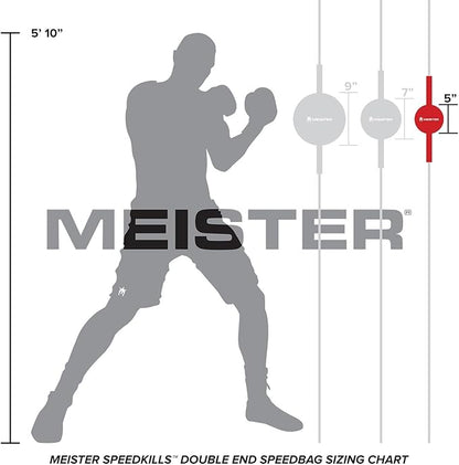 Meister SpeedKills Double-End Leather Speed Bag w/Bungees & Lightweight Latex Bladder